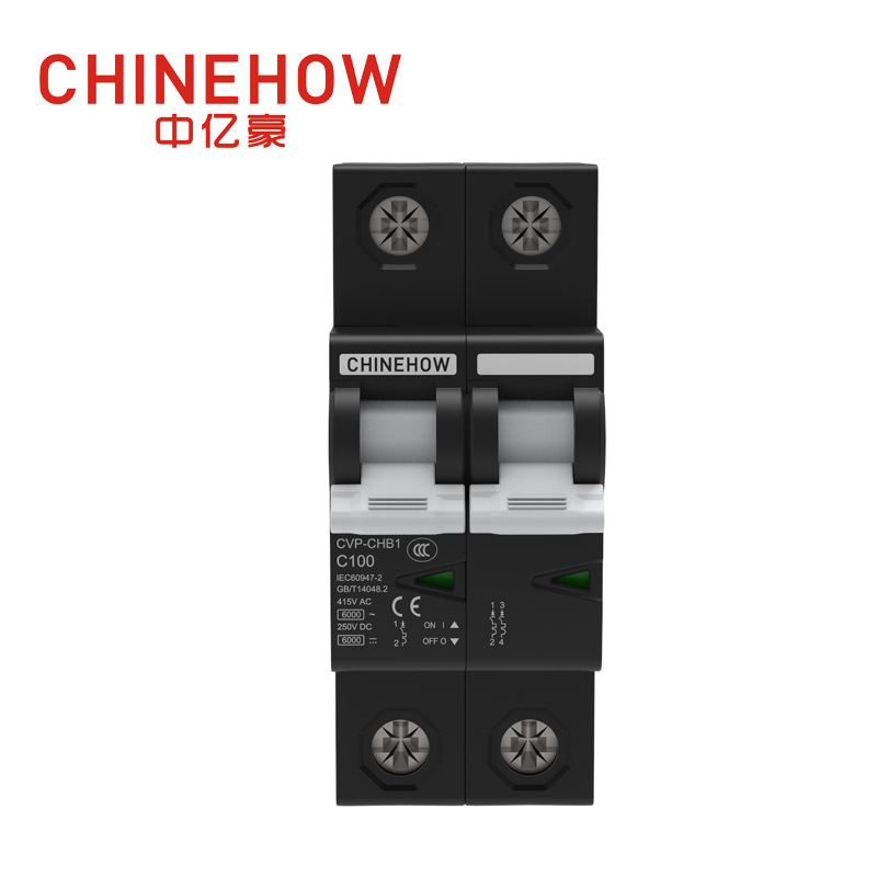 Disjoncteur miniature noir IEC 2P série CVP-CHB1